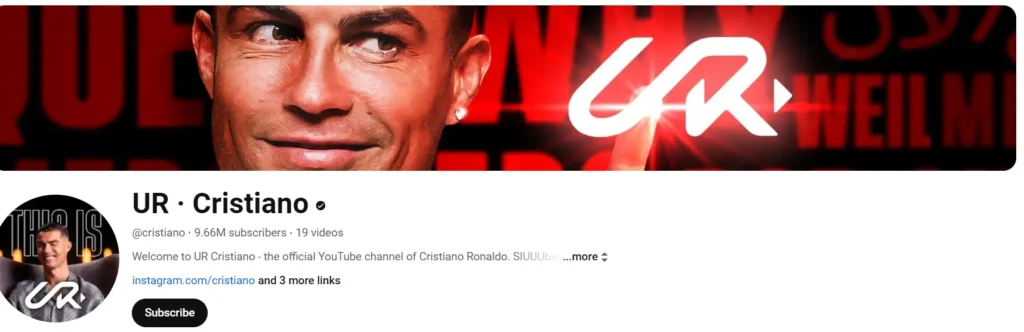 Cristiano ronaldo official youtube channel: